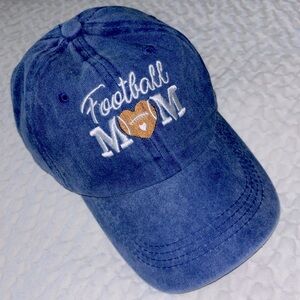 New Football MOM Embroidered Hat Baseball Cap Blue Cute Gift NWOT